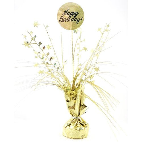 Happy Birthday Centrepiece - Gold