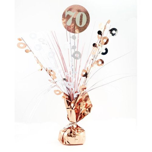 70th Centrepiece - Rose Gold & White