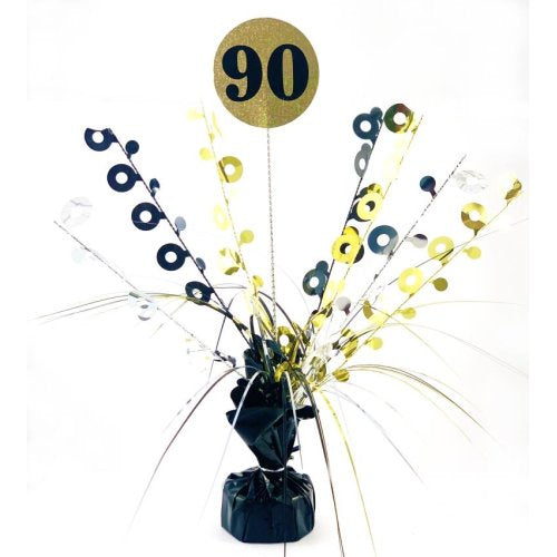 90th Centrepiece - Black & Gold