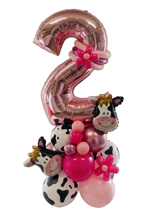 Cow Girl Balloon Bouquet/Base- Choose You Age