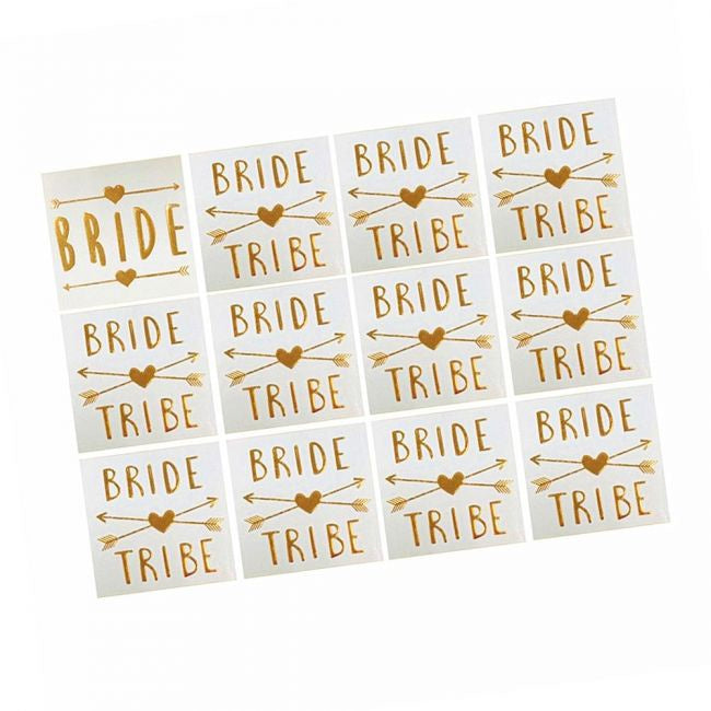 Bride + Bride Tribe Tattoo Pack 12pcs