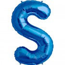 Large Letter S Balloon - Blue