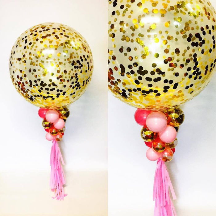 Large Confetti Balloon with Tassels - Choose Your Colours