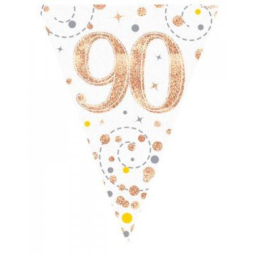Rose Gold 90th Birthday Bunting