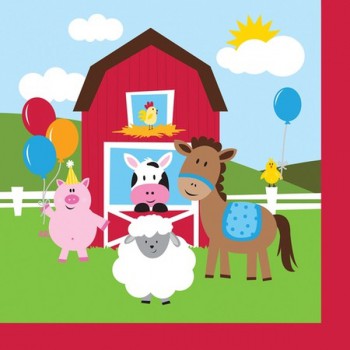 Farm Animals Lunch Napkins Pk18
