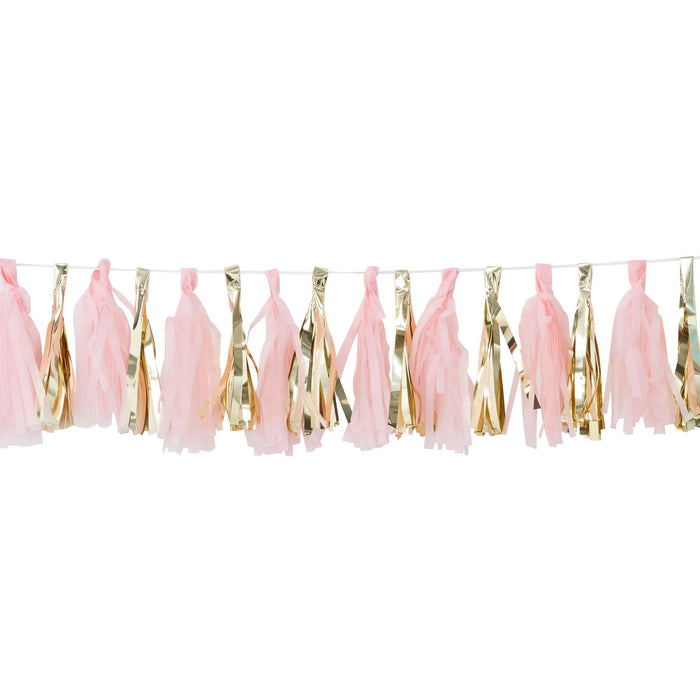 Oh Baby Pink & Gold Tassel Garland