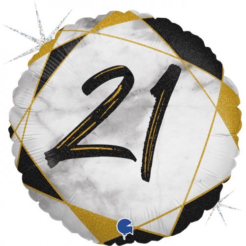 21st Balloon / Bouquet Black & Gold