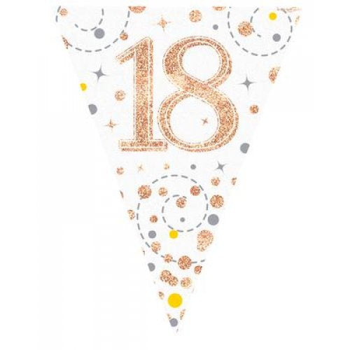 Rose Gold Sparkling Bunting | 18th Birthday