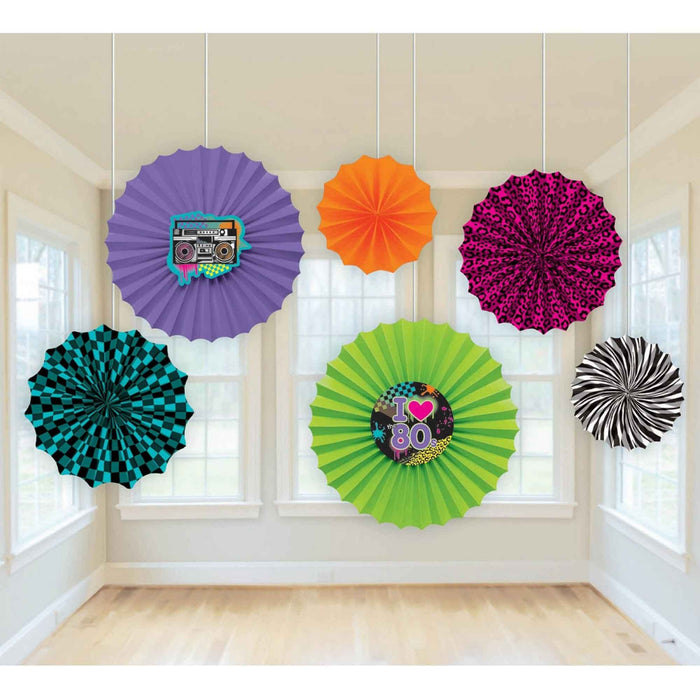 80's Theme Hanging Fans Decorations