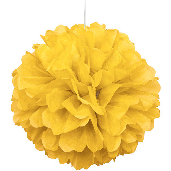 Tissue Paper Puff Ball  | Yellow | 40cm
