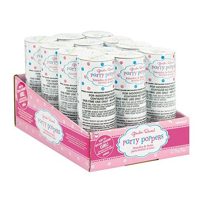 Gender Reveal Confetti PopperS Box of 12 - GIRL