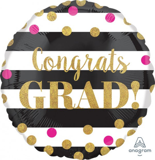 Congrats Grad Balloon Pink & Gold