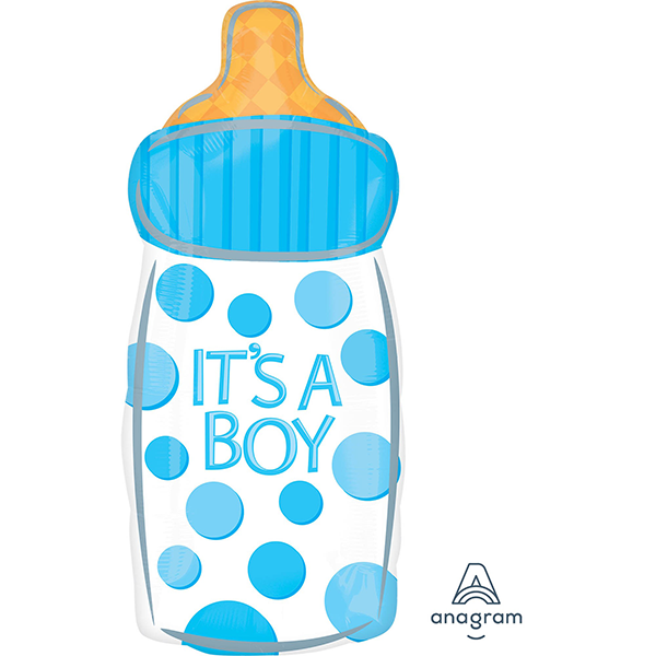 It's A Boy Baby Bottle Balloon - Helium Filled or Flat