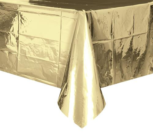 White Gold Metallic Table Cover
