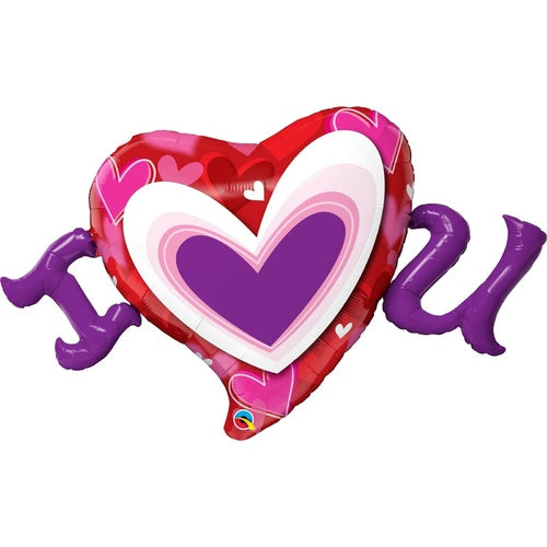 I Love You Large Shape Balloon - Helium Filled or Flat