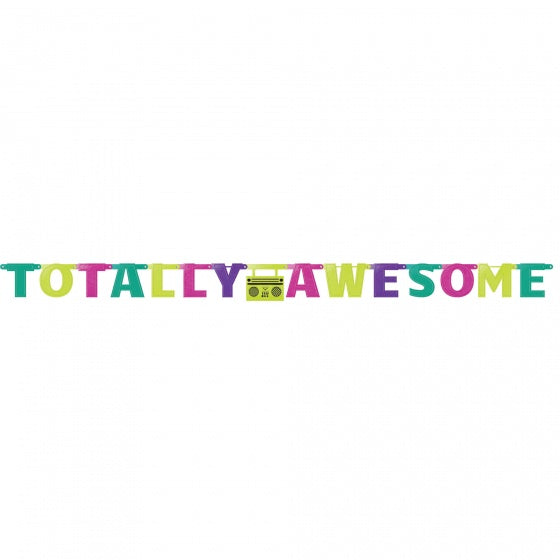 80's Theme Totally Awesome Letter Banner