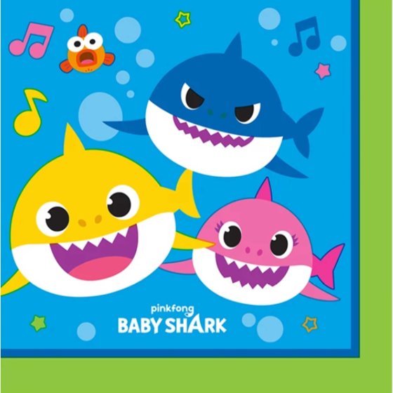 Baby Shark Beverage Napkins | 16pk