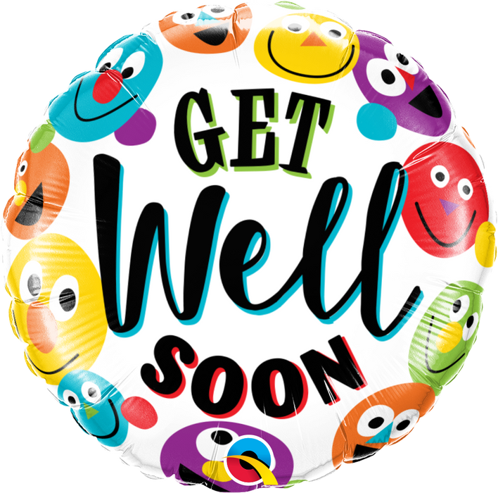 Get Well Balloon or Bouquet - Bright Faces