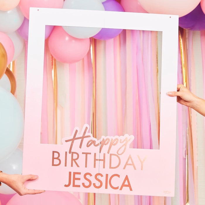 Customizable Happy Birthday Photo Frame - Rose Gold