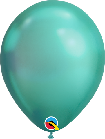 Chrome Balloons Green ~ Singles ~ Pack ~ Helium Filled ~ Flat