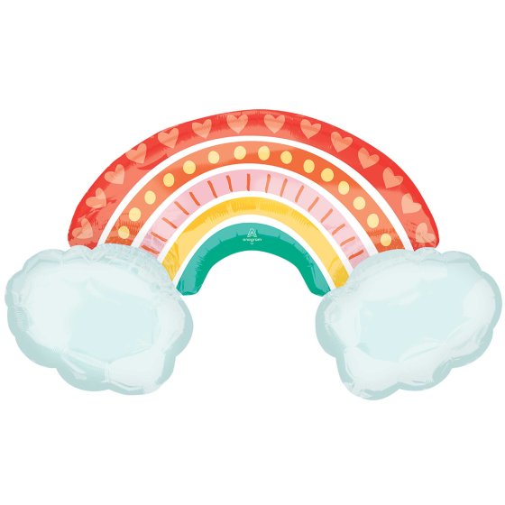 Retro Rainbow Large Shape Balloon - Helium Filled or Flat