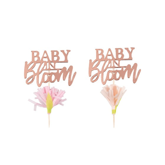 Baby In Bloom Cupcake Toppers 12pcs