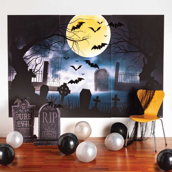 Halloween Grave Yard Backdrop