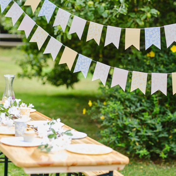 Pastel Floral Party Bunting - Hello Spring
