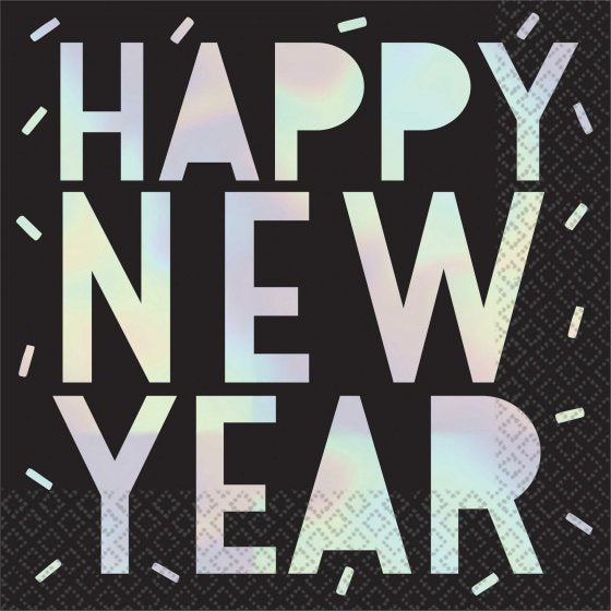 Happy New Year Lunch Napkins | Iridescent