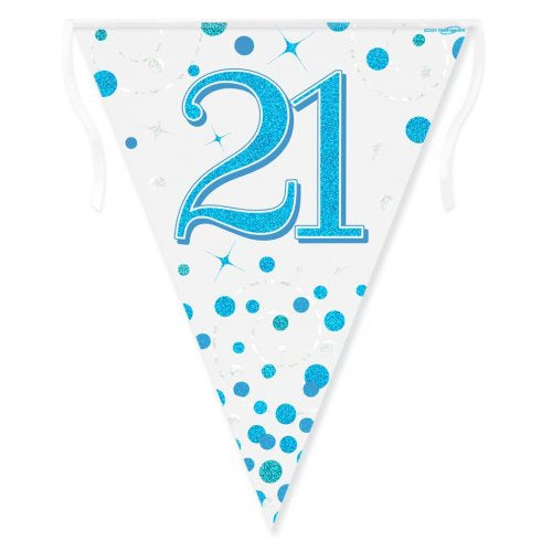 Blue Sparkling Bunting | 21st Birthday
