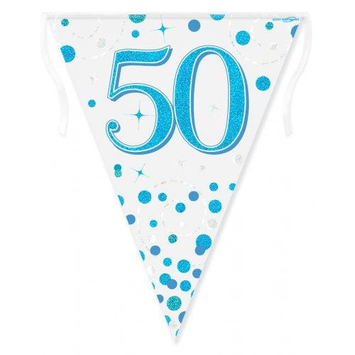 Blue Sparkling Bunting | 50th Birthday