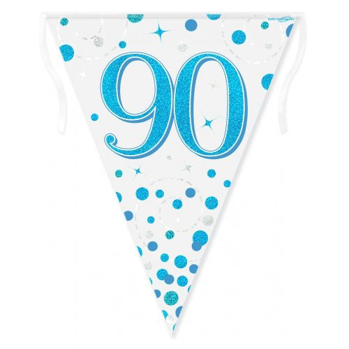 Blue & white 90th Birthday Bunting