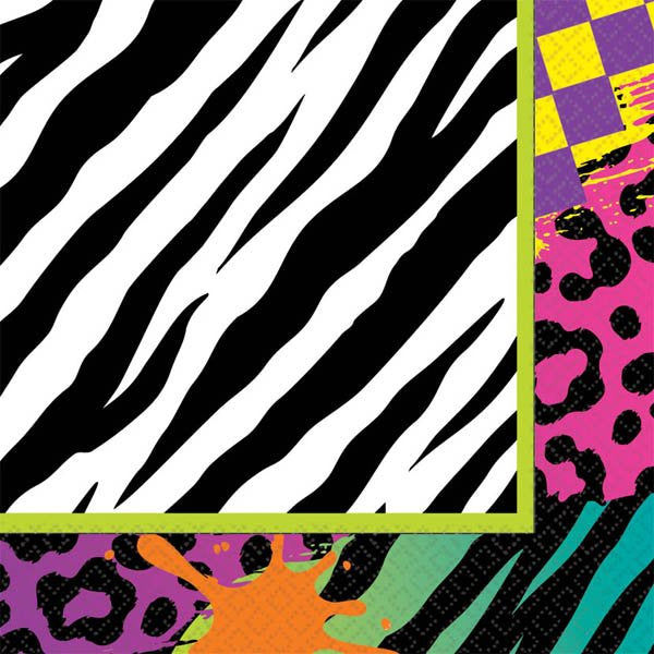 80's Theme Napkins | Lunch Napkins Pk 16