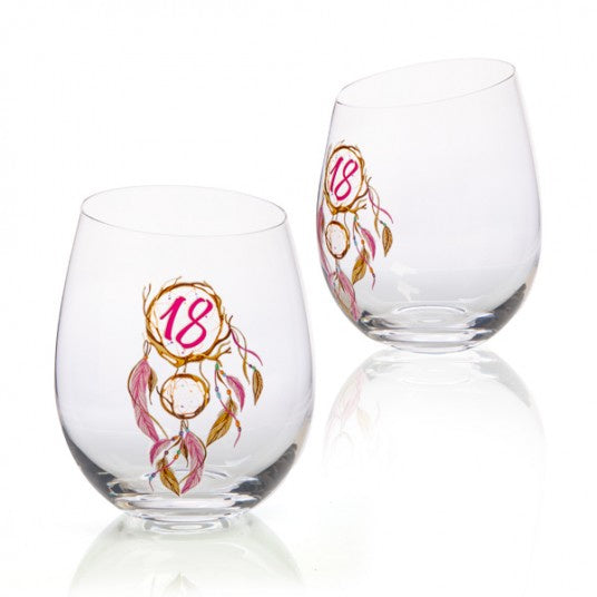 18th Dreamcatcher | Stemless wine glass