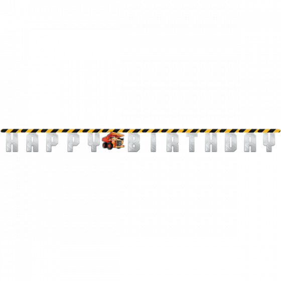 Happy Birthday Construction Banner