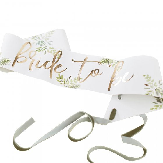 "Bride To Be" Gold Foiled Sash
