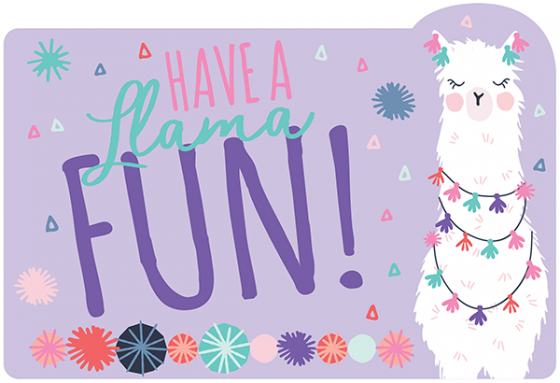 Llama birthday Invitations pk 8