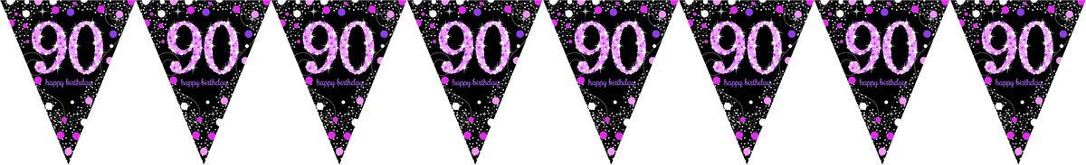 90th Flag Banner Pink & Black