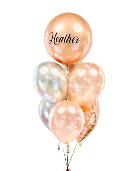 Personalised Orb Balloon Bouquet / Choose Your colours