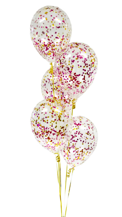 Confetti 5 Balloon Bouquet - Choose your colours