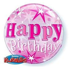 Happy Birthday Pink - Bubble