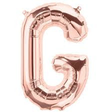 Small Letter Balloon G - 41cm Rose Gold - Air filled only