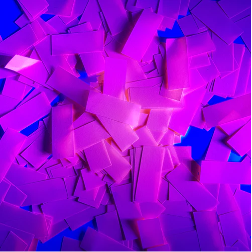 Bulk Confetti | UV Glow Confetti | Rectangle - Pink