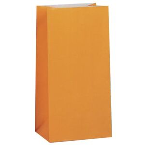 Paper Loot Bags - Orange 12pk