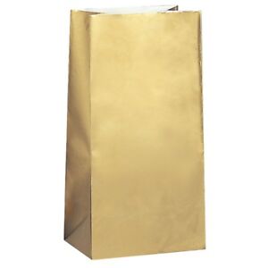 Paper Loot Bags - Metallic Gold 10pk