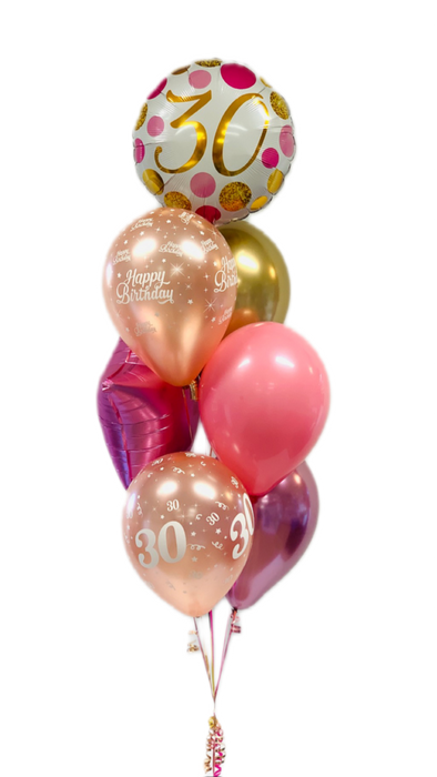 Medium Birthday Balloon Bouquet - Choose Your Colours & Milestone