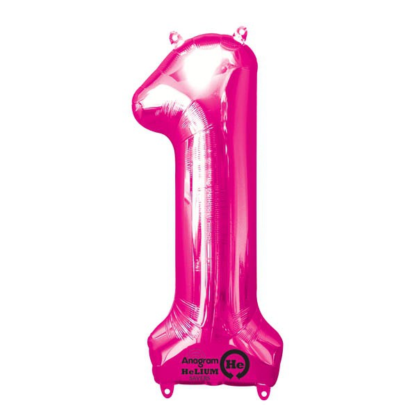 Large Number 1 Balloon - Pink