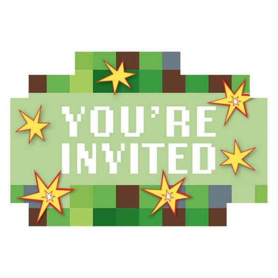 TNT/ Minecraft Invitations 8pk