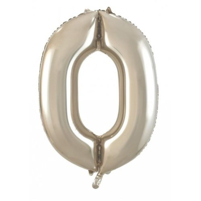 Large Number 0 Balloon - Champagne 86cm