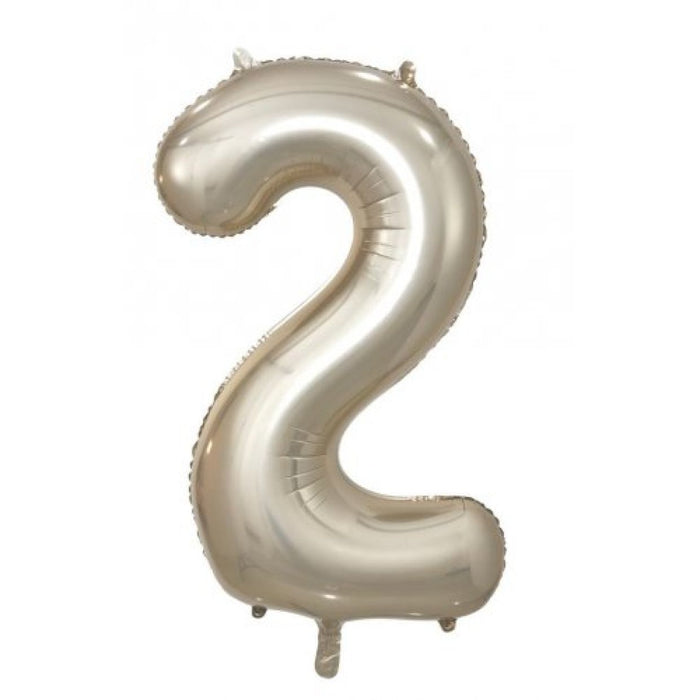 Large Number 2 Balloon - Champagne 86cm